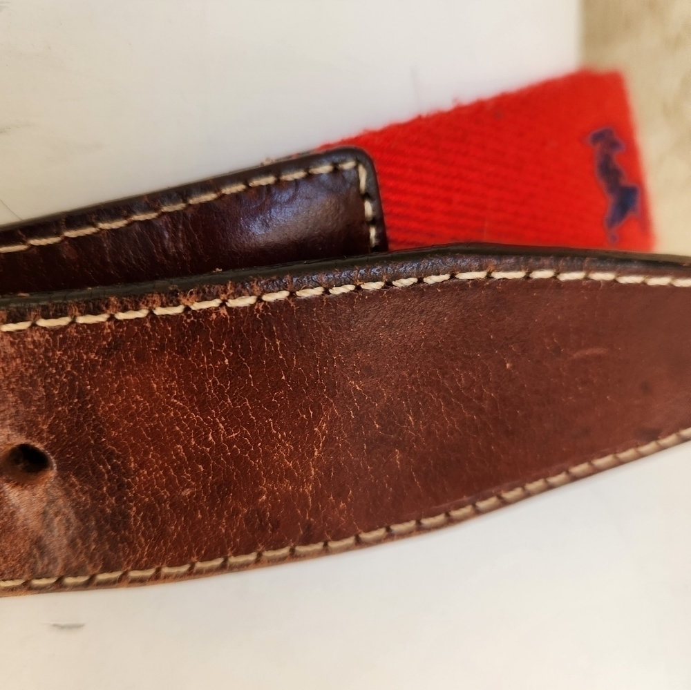 Beautiful Burberry fabric and brown leather belt, - Picture 4 of 12